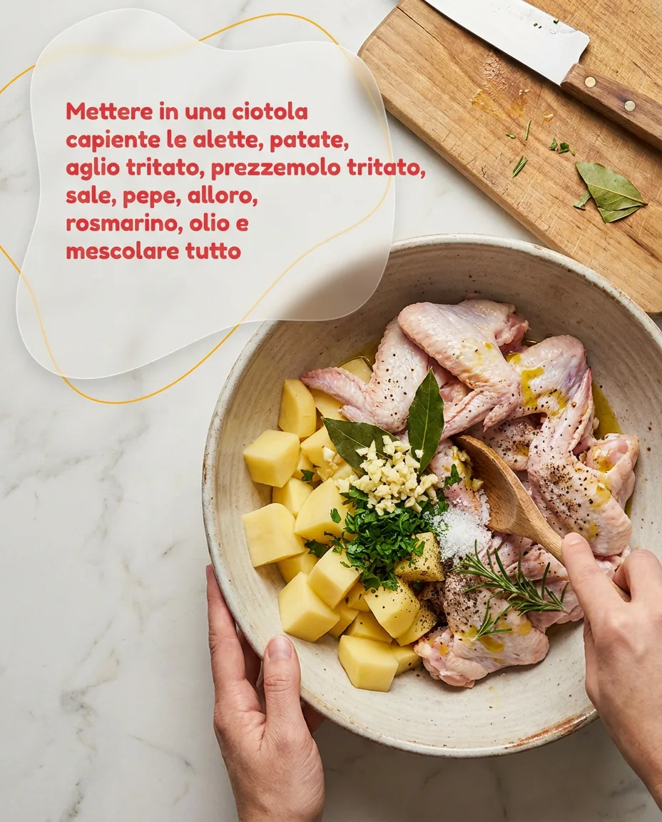 Alette di pollo e patate al forno fase 4