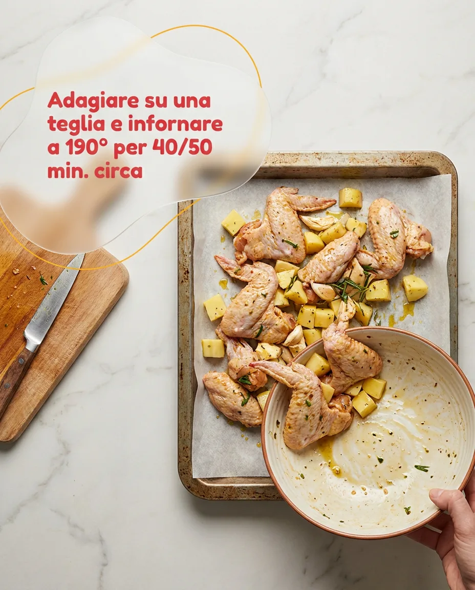 Alette di pollo e patate al forno fase 5