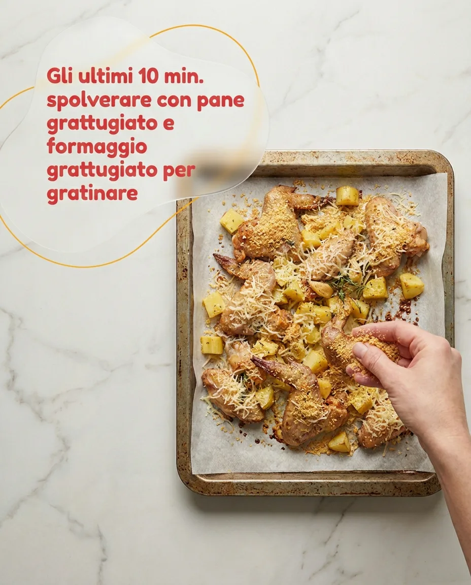 Alette di pollo e patate al forno fase 6