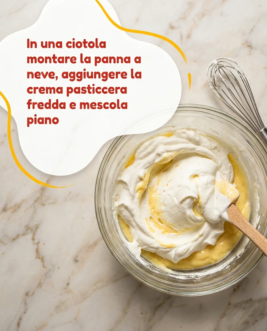 Bignè con crema diplomatica e crema al cacao fase 3
