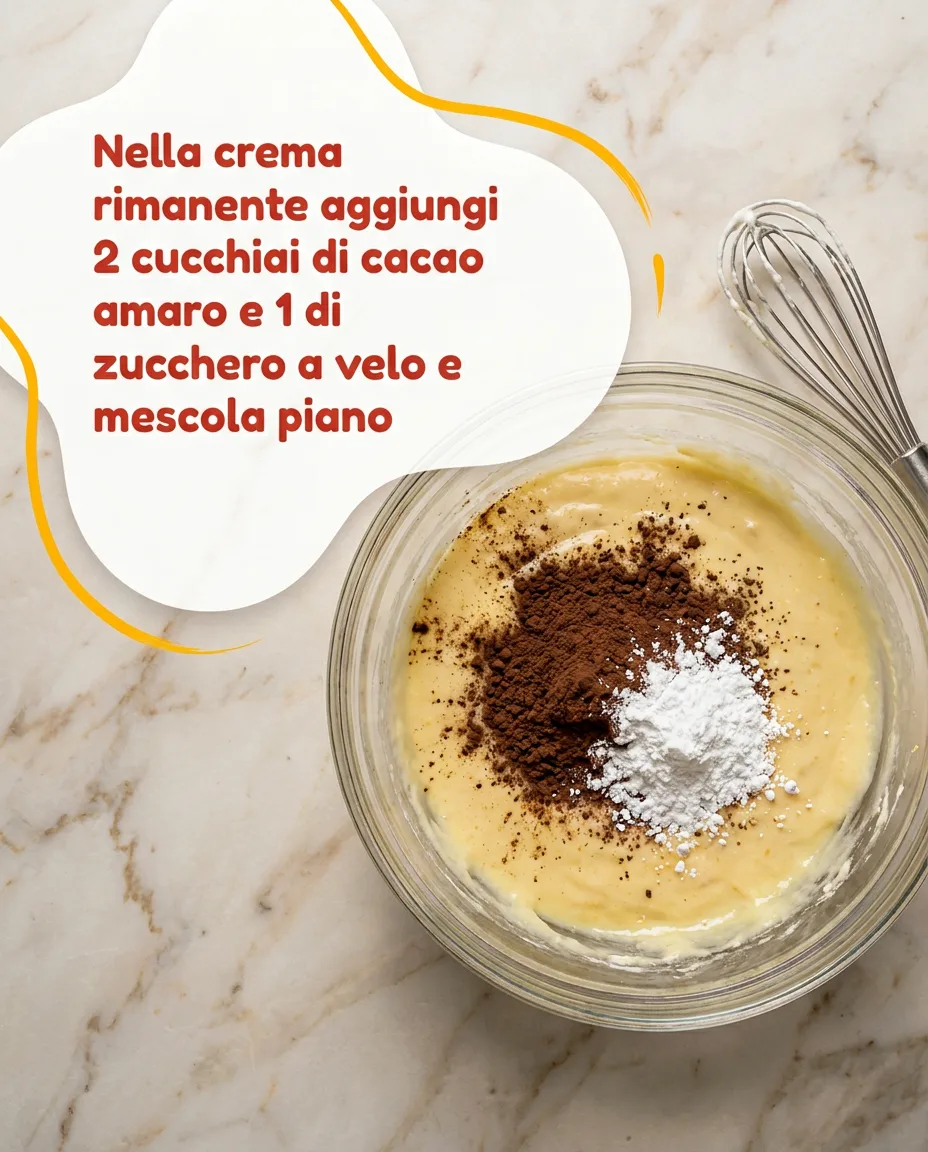 Bignè con crema diplomatica e crema al cacao fase 5