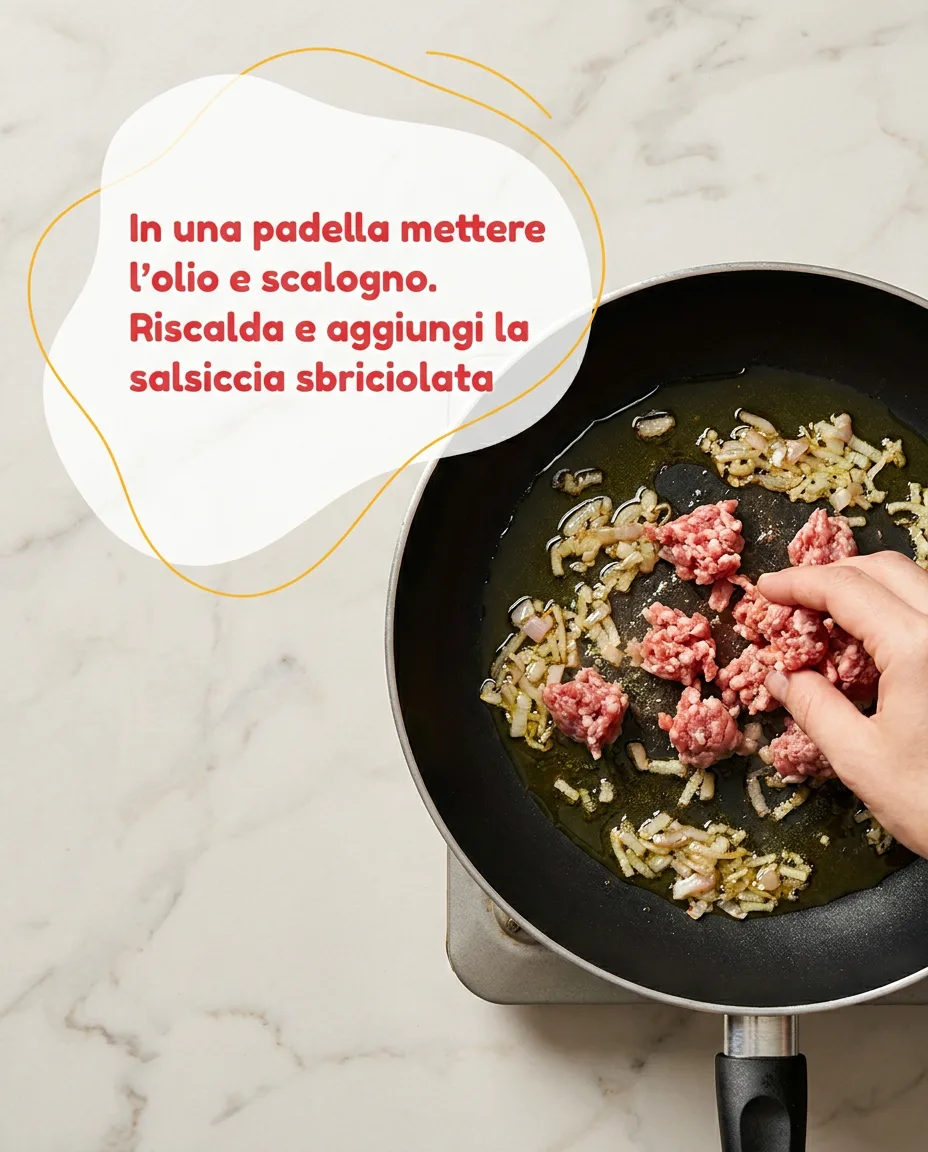 Casarecce con salsiccia e funghi fase 3