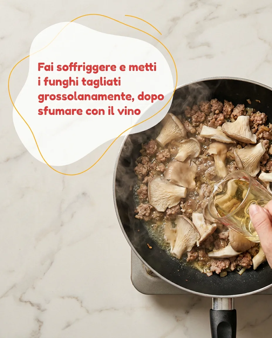 Casarecce con salsiccia e funghi fase 4