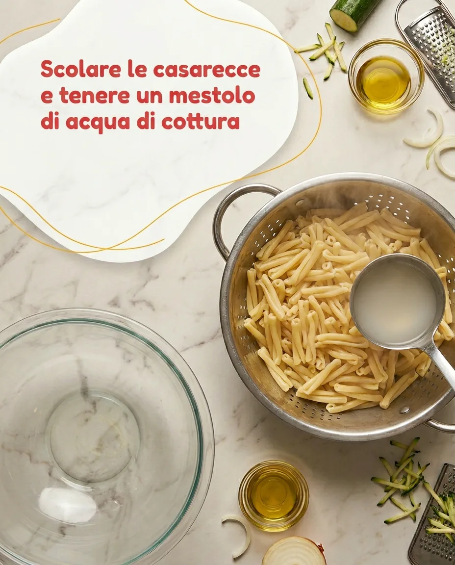 Casarecce con zucchina e uova fase 6