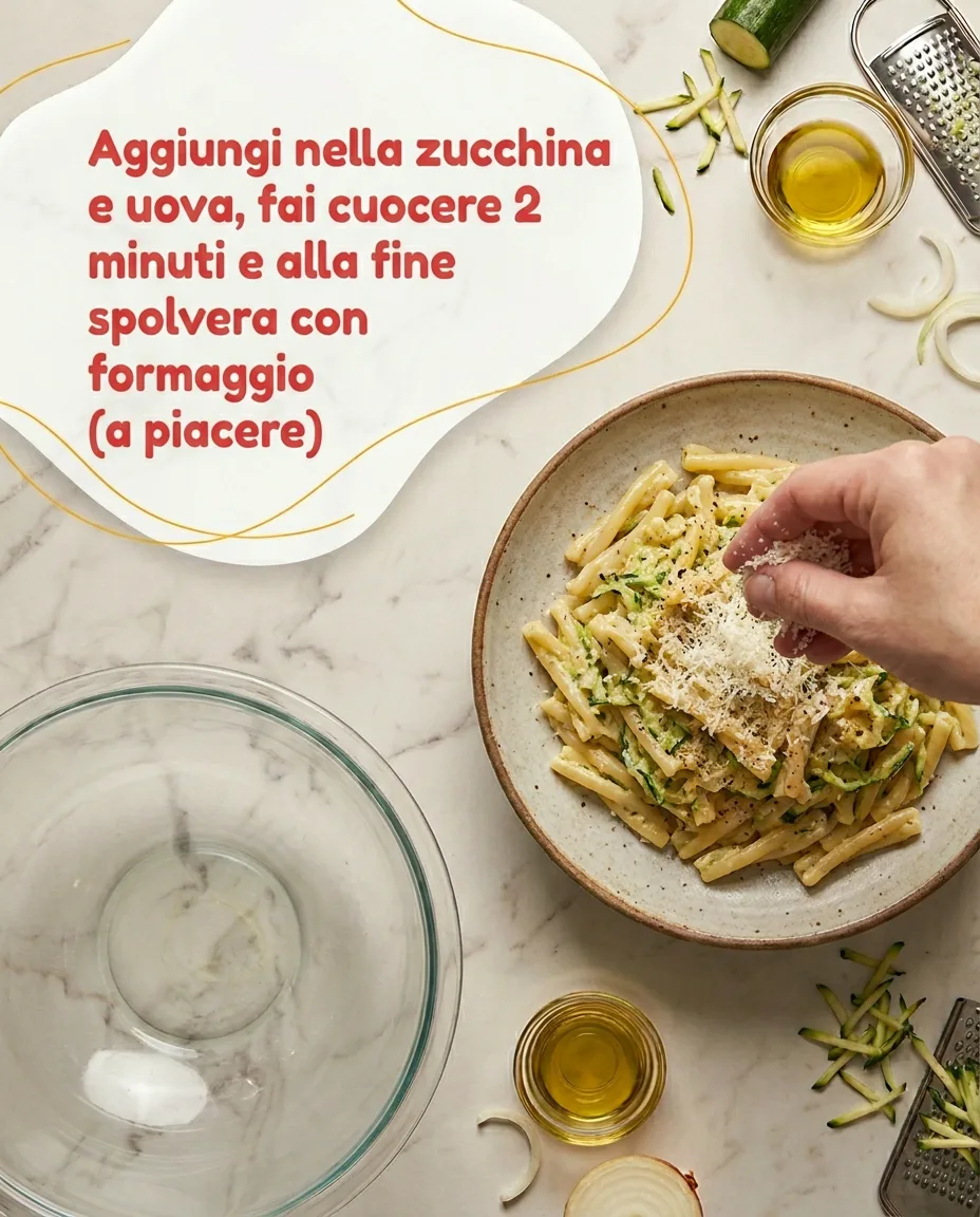 Casarecce con zucchina e uova fase 7