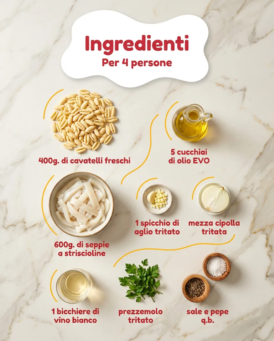 Cavatelli freschi con seppie fase 2