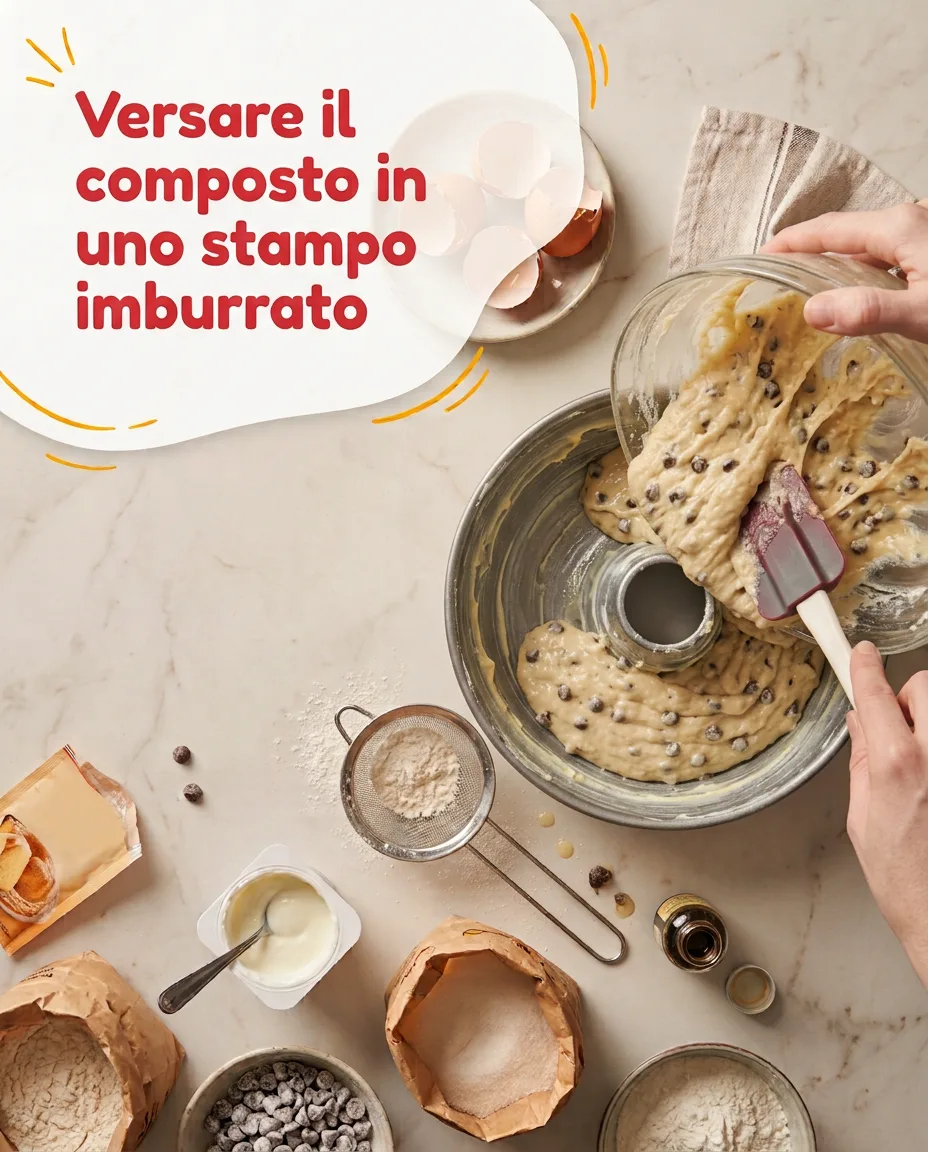 Ciambella alla vaniglia con gocce di cioccolato fase 6