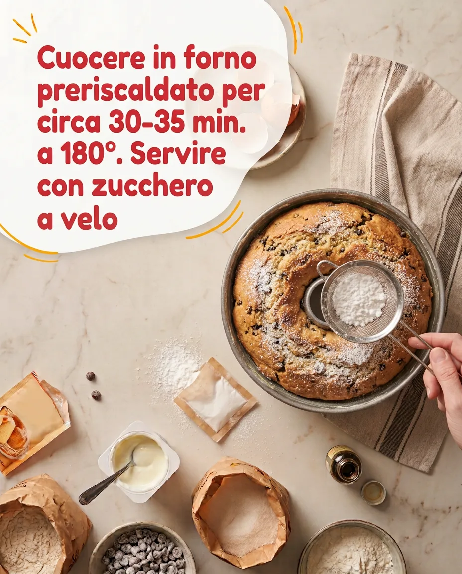Ciambella alla vaniglia con gocce di cioccolato fase 7