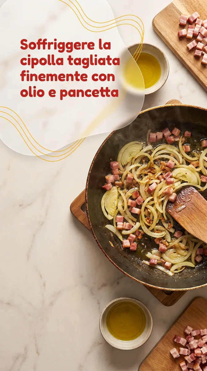 Pipe rigate con pancetta affumicata e cipolla fase 3