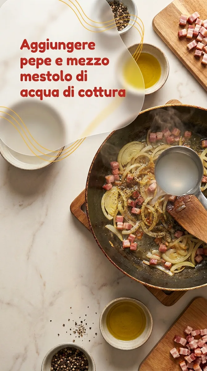 Pipe rigate con pancetta affumicata e cipolla fase 4