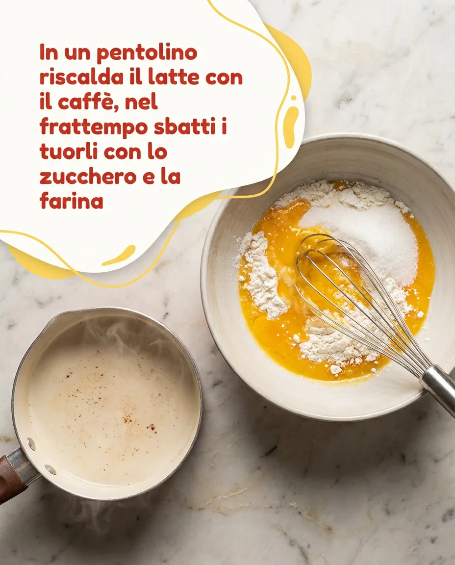 Coppetta di crema al caffè con panna e scaglie di cioccolato fase 3
