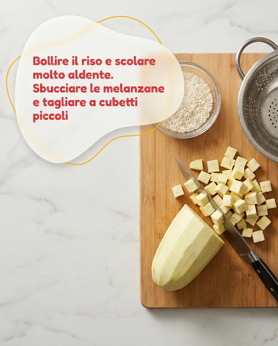 Crocchette di melanzane, riso e salame piccante fase 3