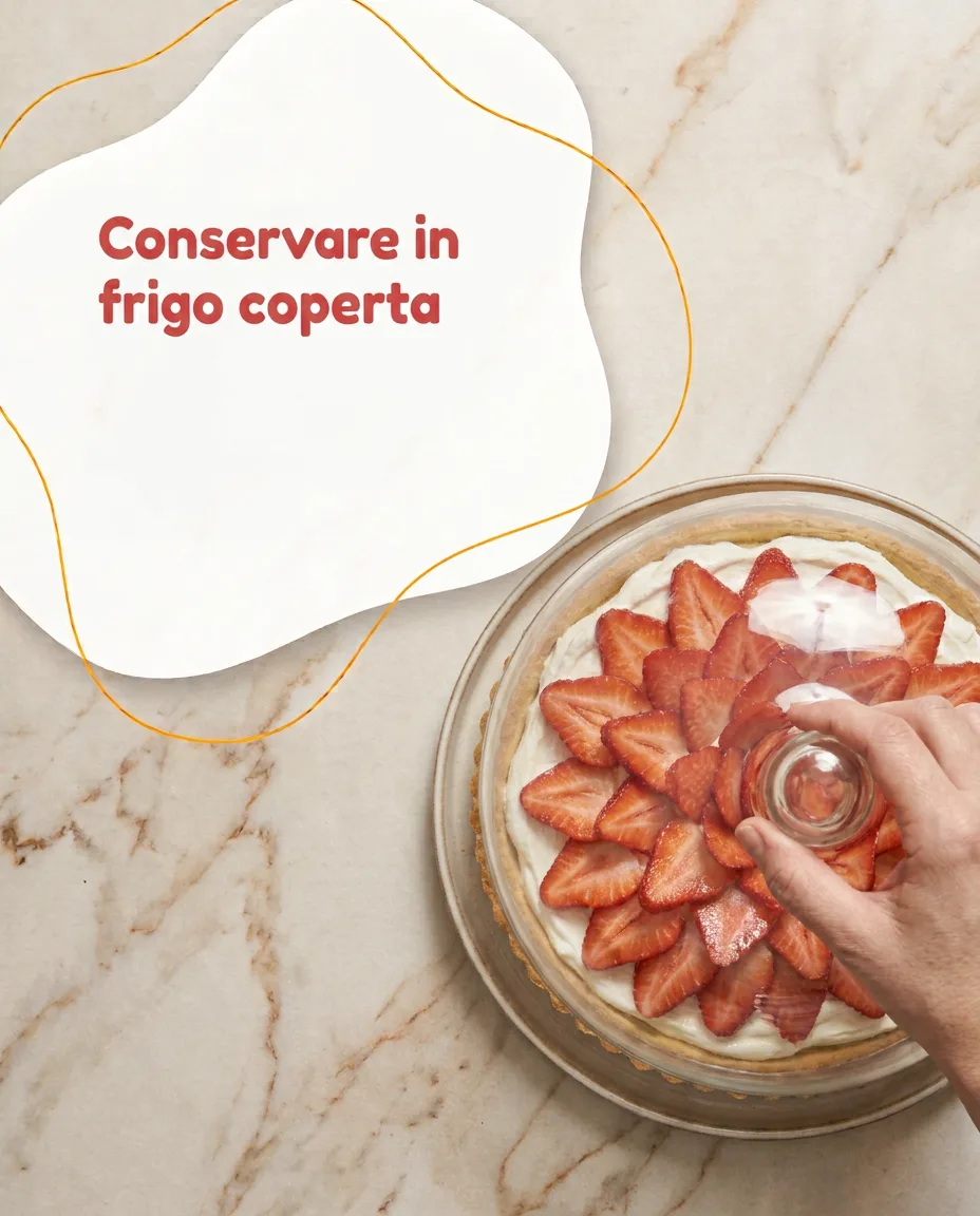 Crostata morbida con panna e fragole fase 10