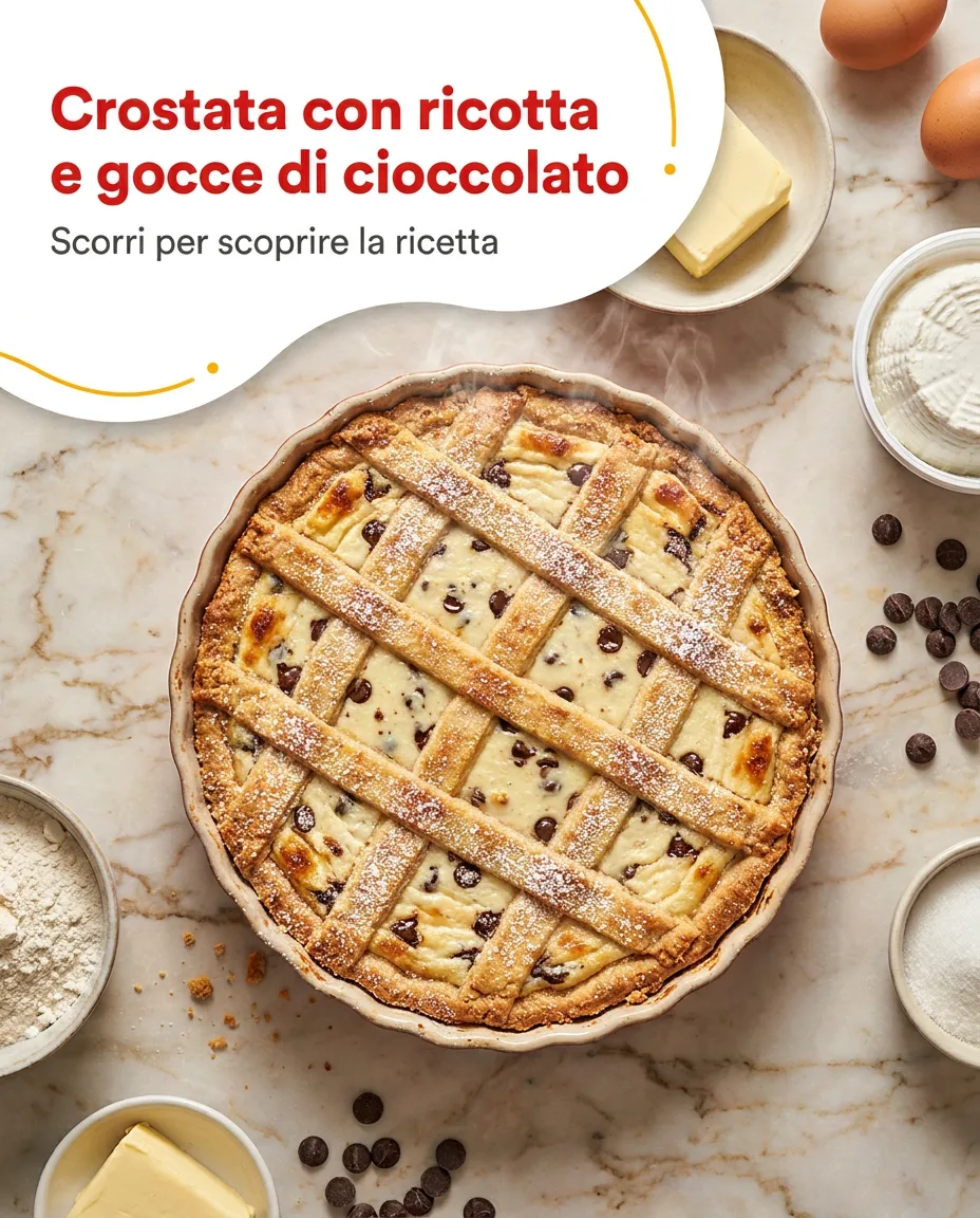 Crostata con ricotta e gocce di cioccolato