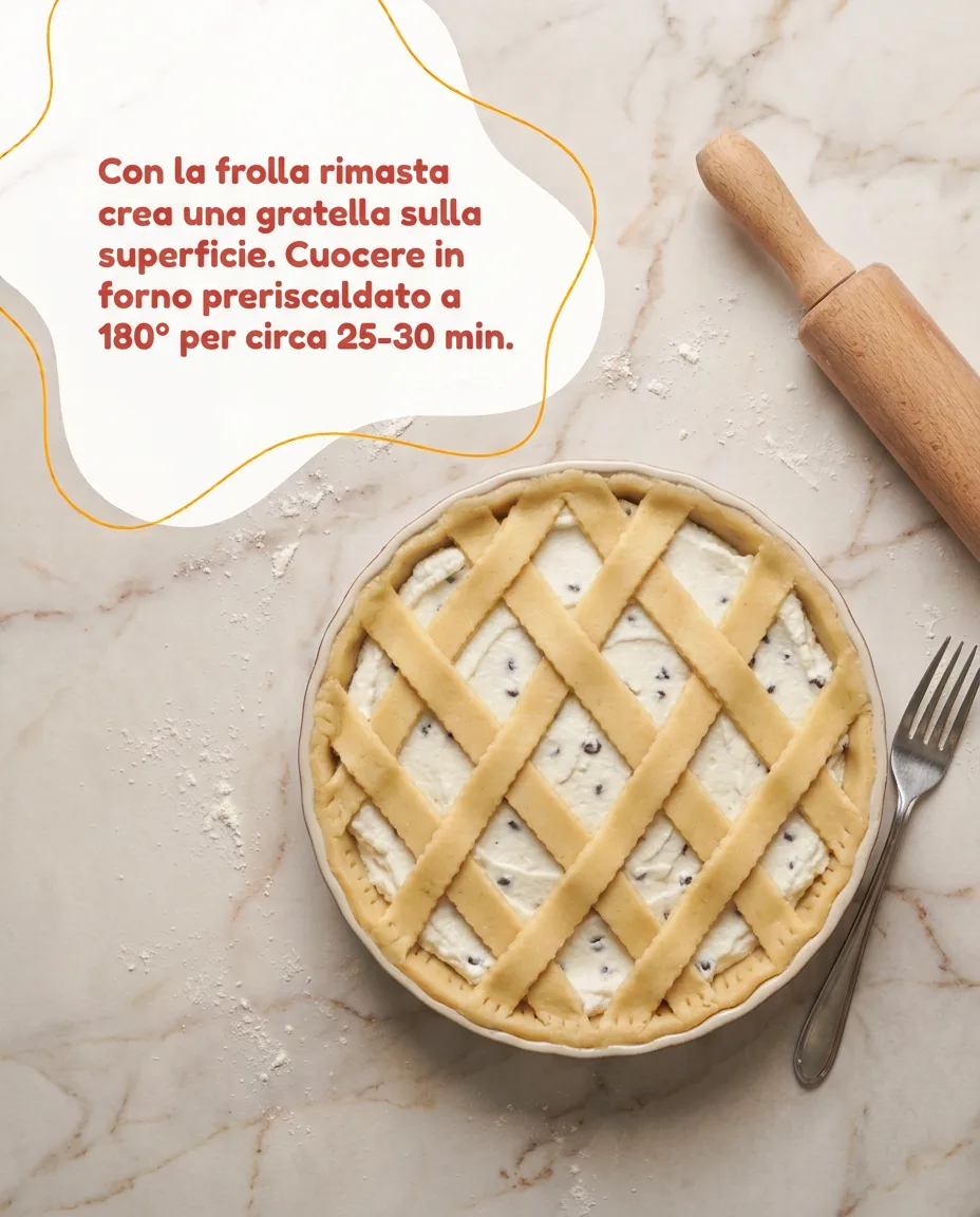 Crostata con ricotta e gocce di cioccolato fase 5