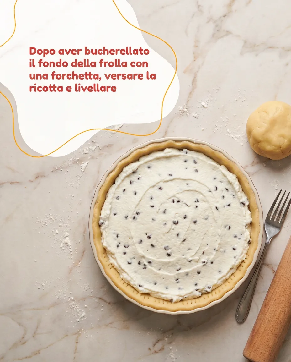 Crostata con ricotta e gocce di cioccolato fase 8