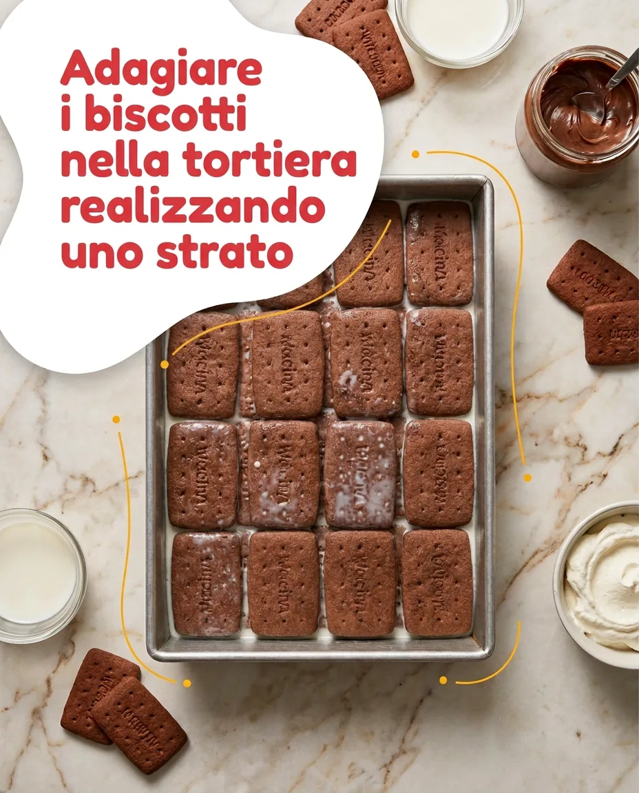 Dolce freddo con biscotti al cacao fase 4