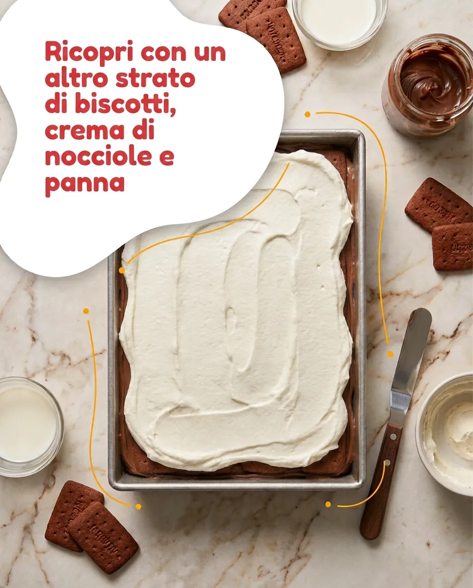 Dolce freddo con biscotti al cacao fase 6