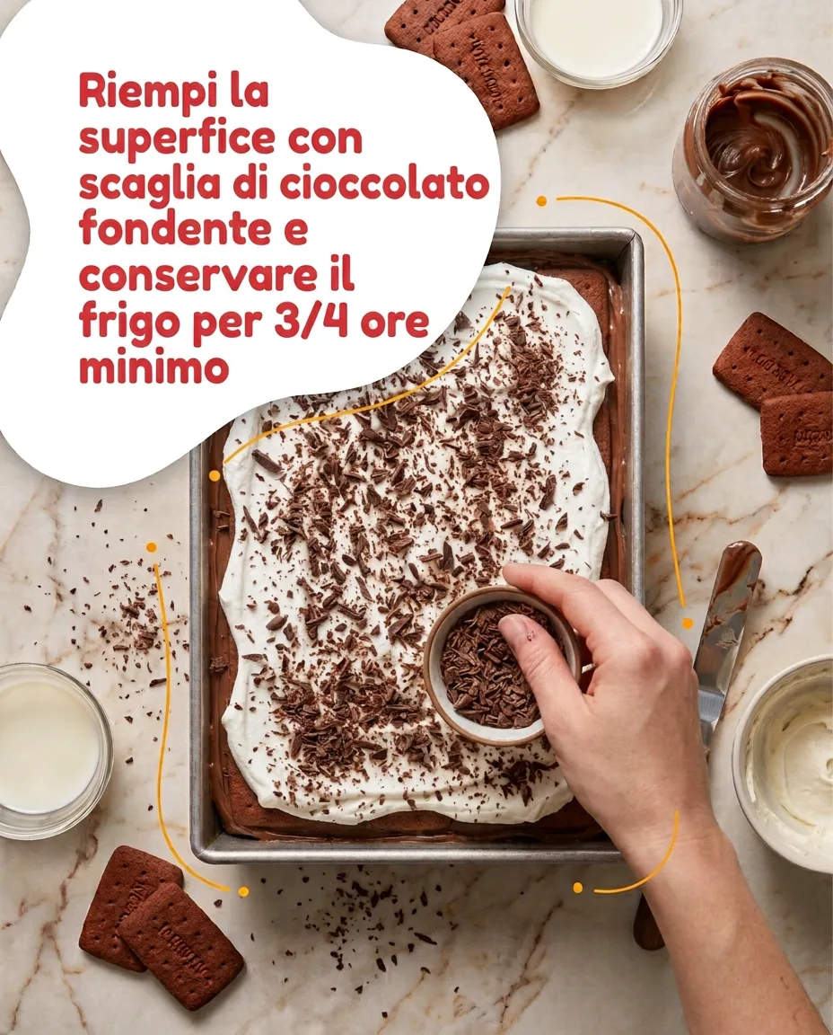 Dolce freddo con biscotti al cacao fase 7