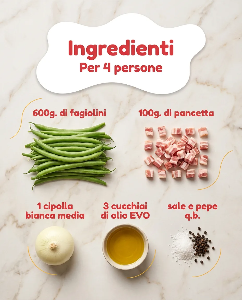 Fagiolini con cipolla e pancetta fase 2