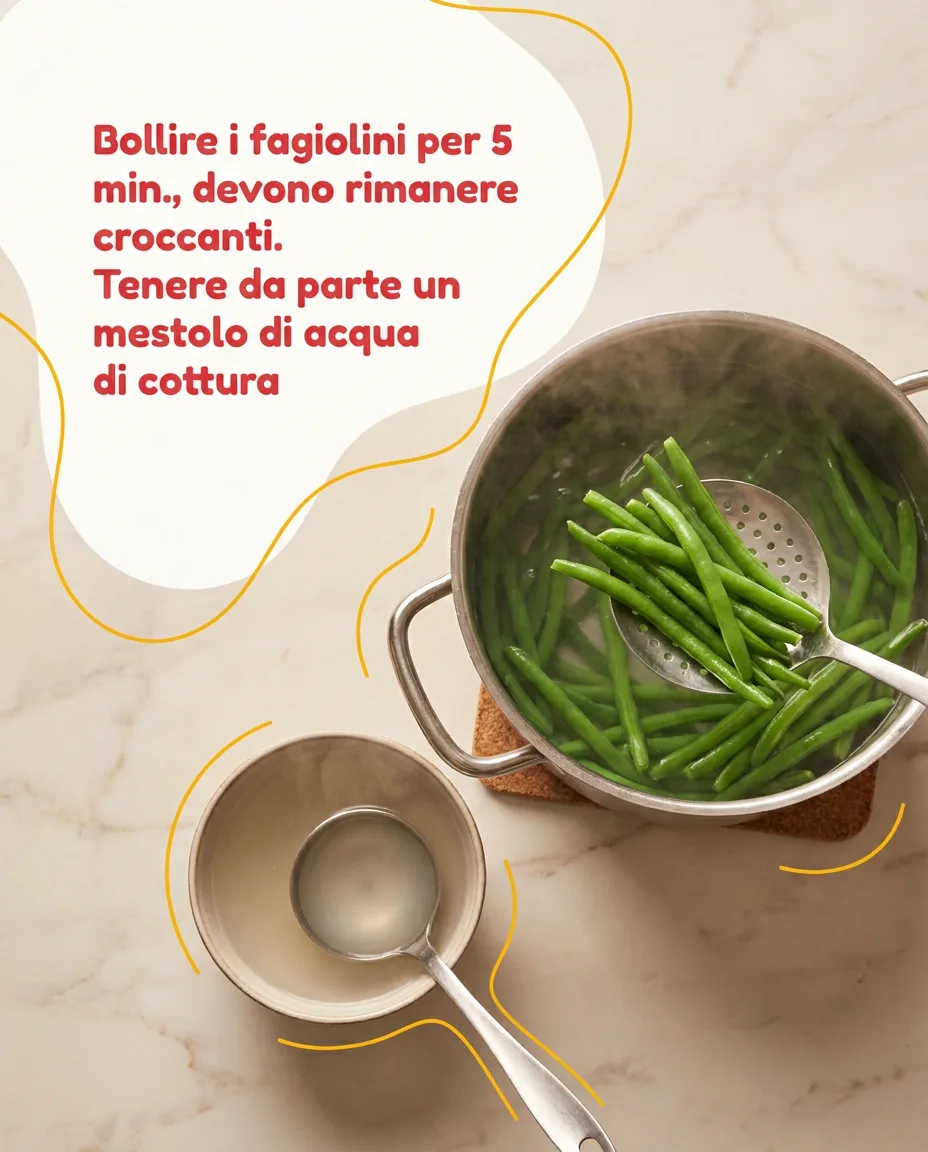 Fagiolini con cipolla e pancetta fase 3