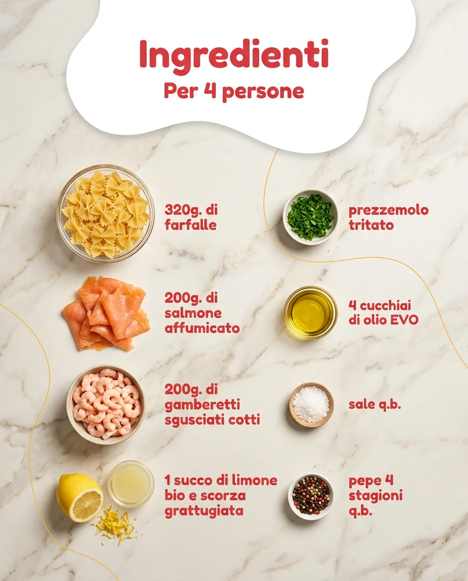 Farfalle con salmone e gamberetti fase 2