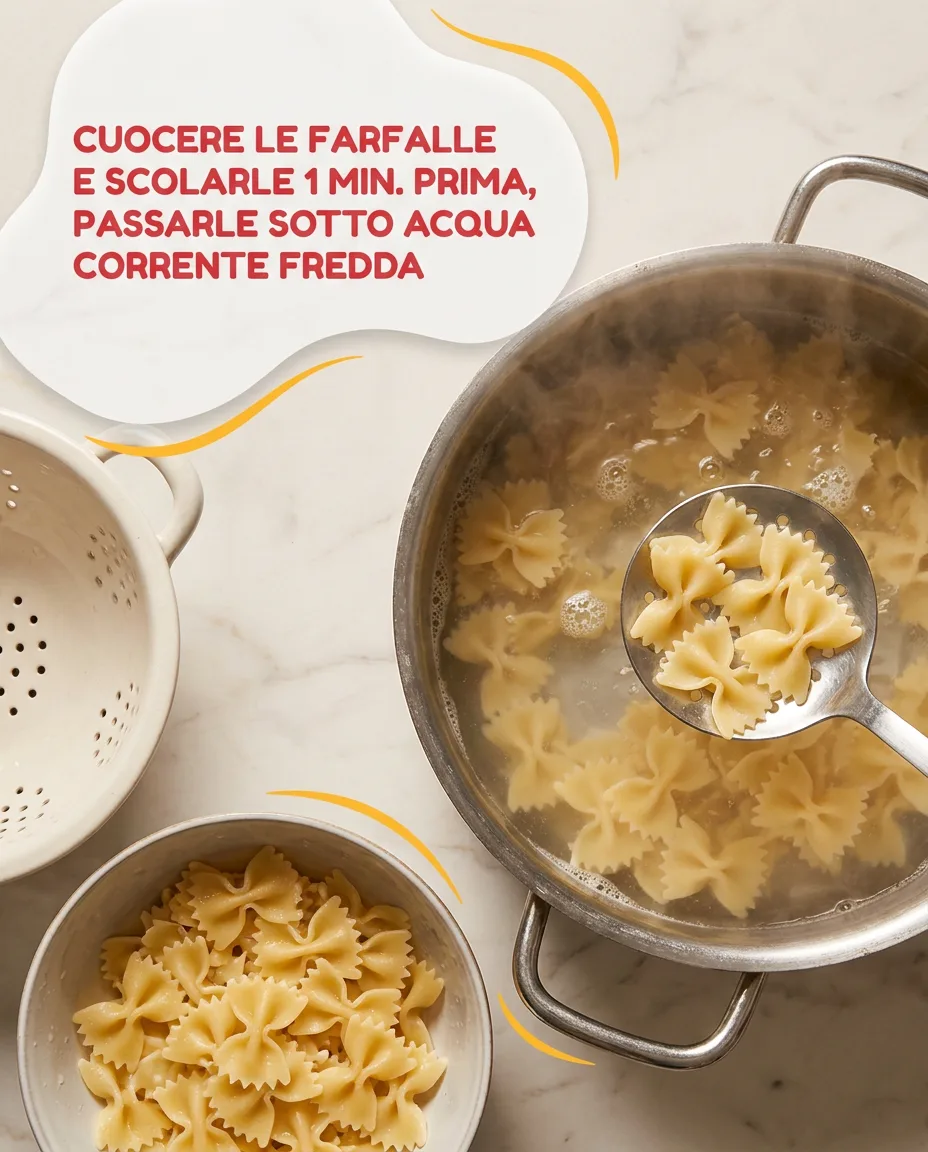Farfalle con salmone e gamberetti fase 3