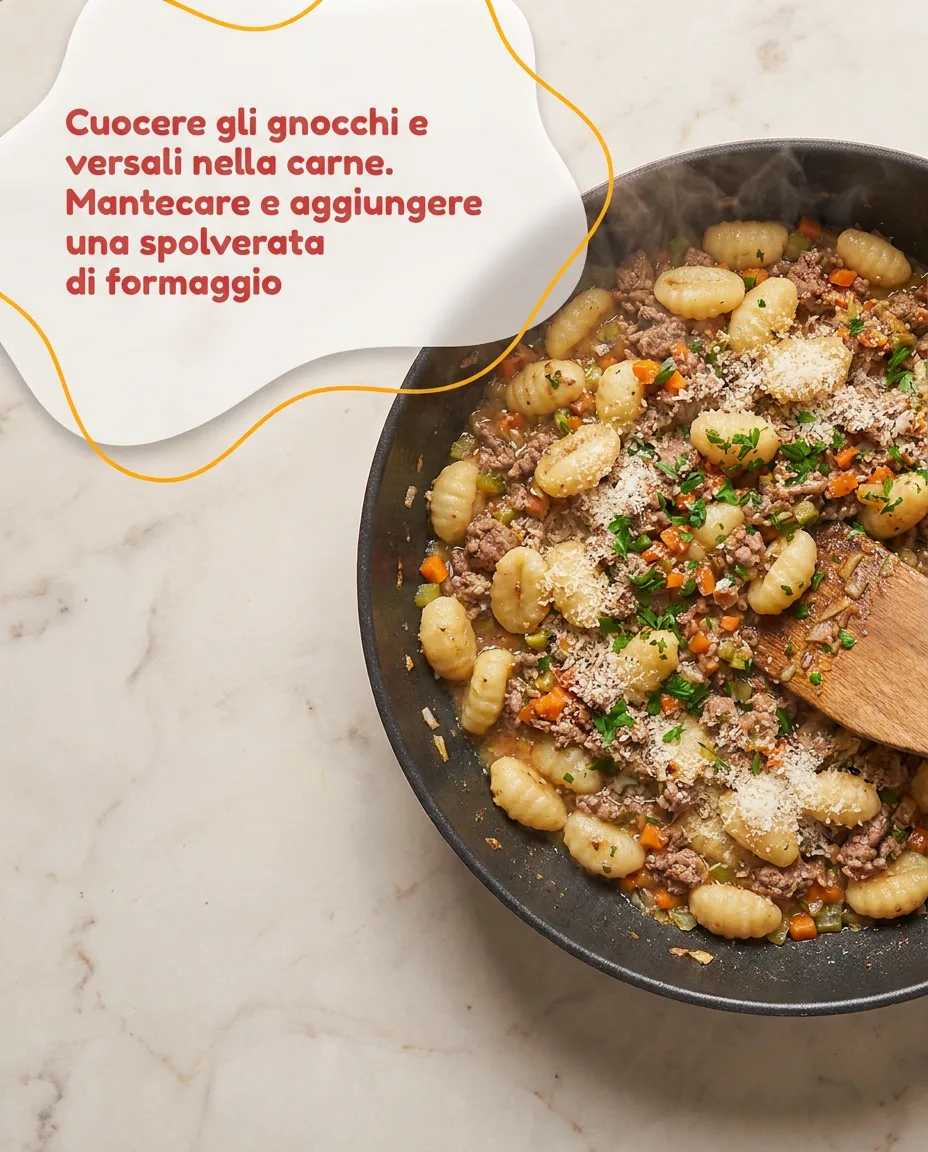Gnocchi di patate con ragù bianco fase 5