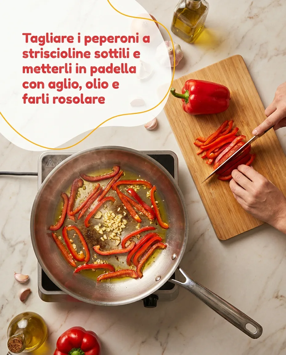 Linguine con peperoni fase 3