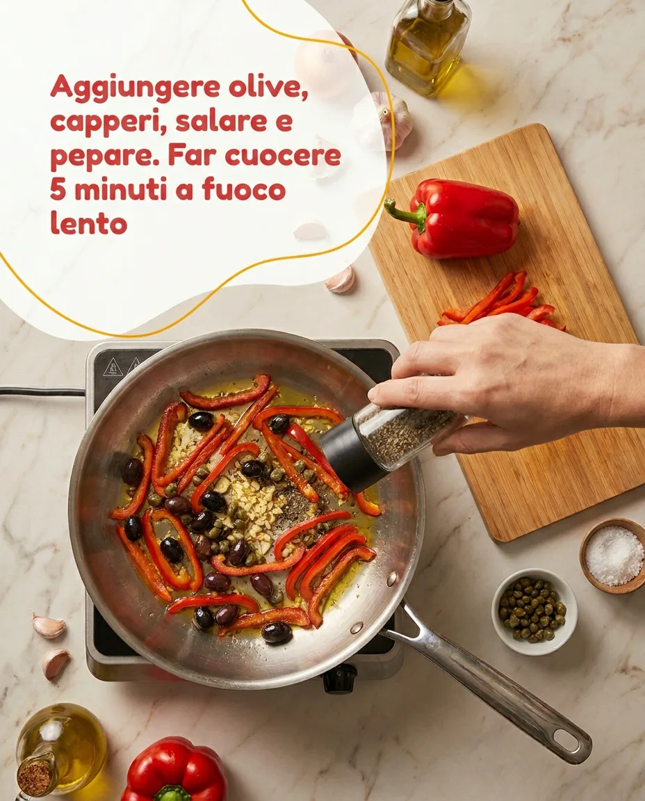 Linguine con peperoni fase 4