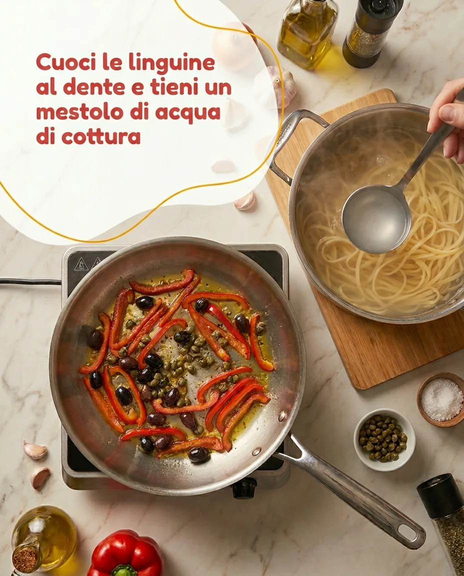 Linguine con peperoni fase 5