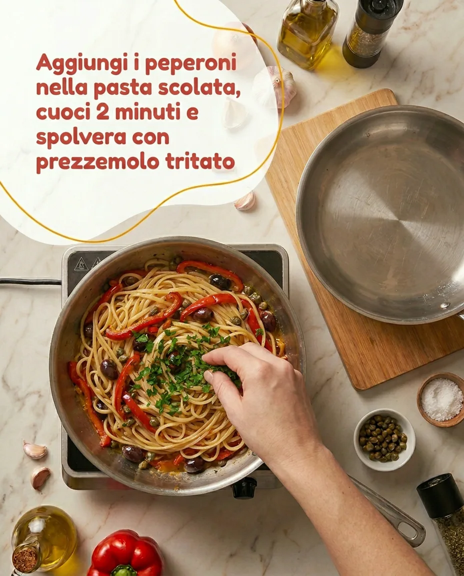 Linguine con peperoni fase 6