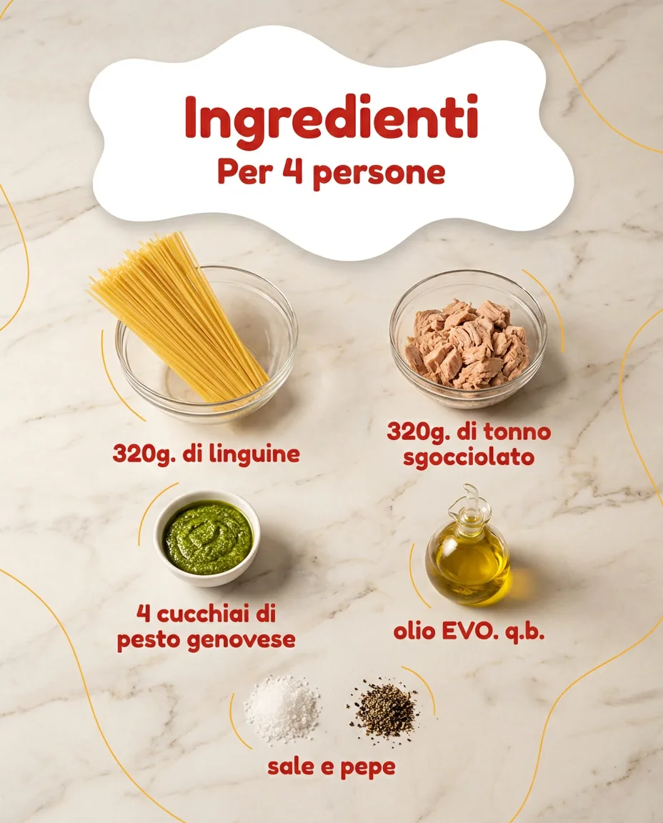 Linguine con tonno e pesto fase 2