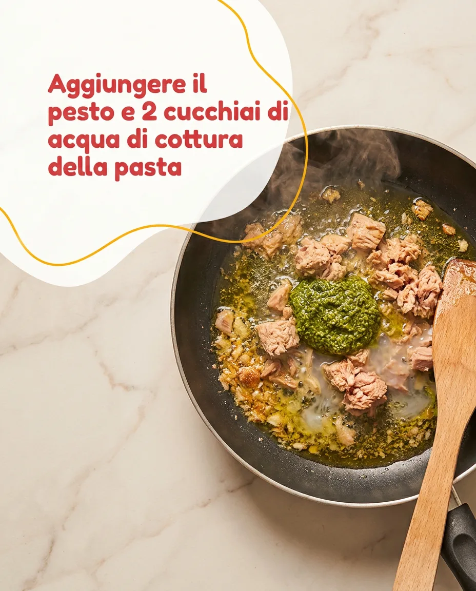 Linguine con tonno e pesto fase 4