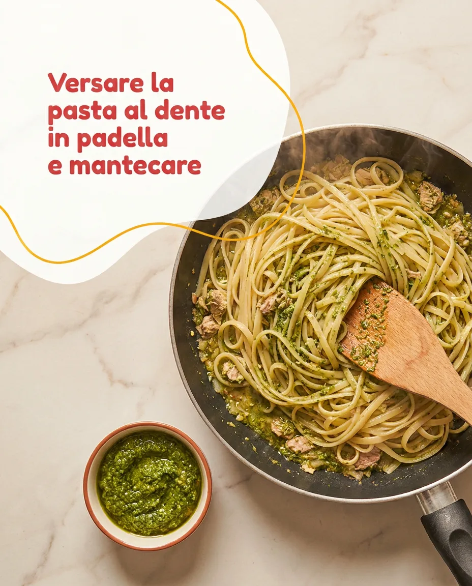Linguine con tonno e pesto fase 5
