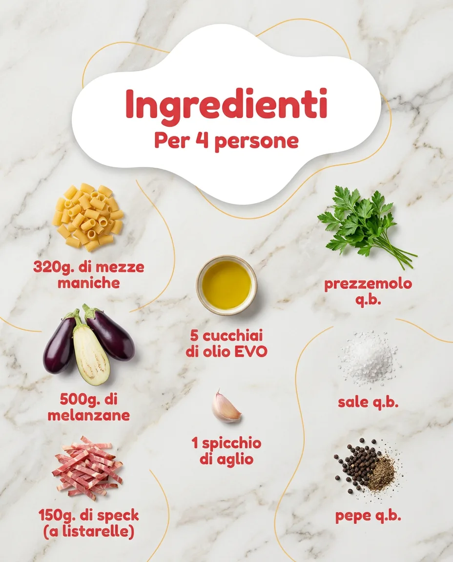 Mezze maniche con melanzane e speck fase 2