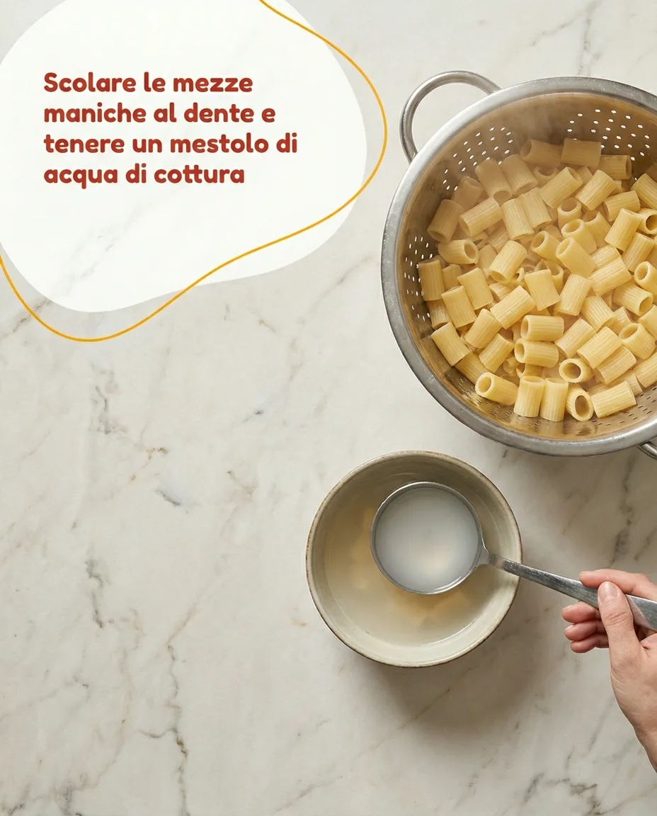 Mezze maniche con melanzane e speck fase 5