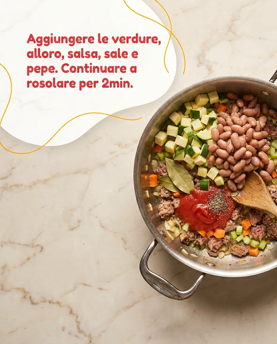 Minestrone pasta e carne fase 4