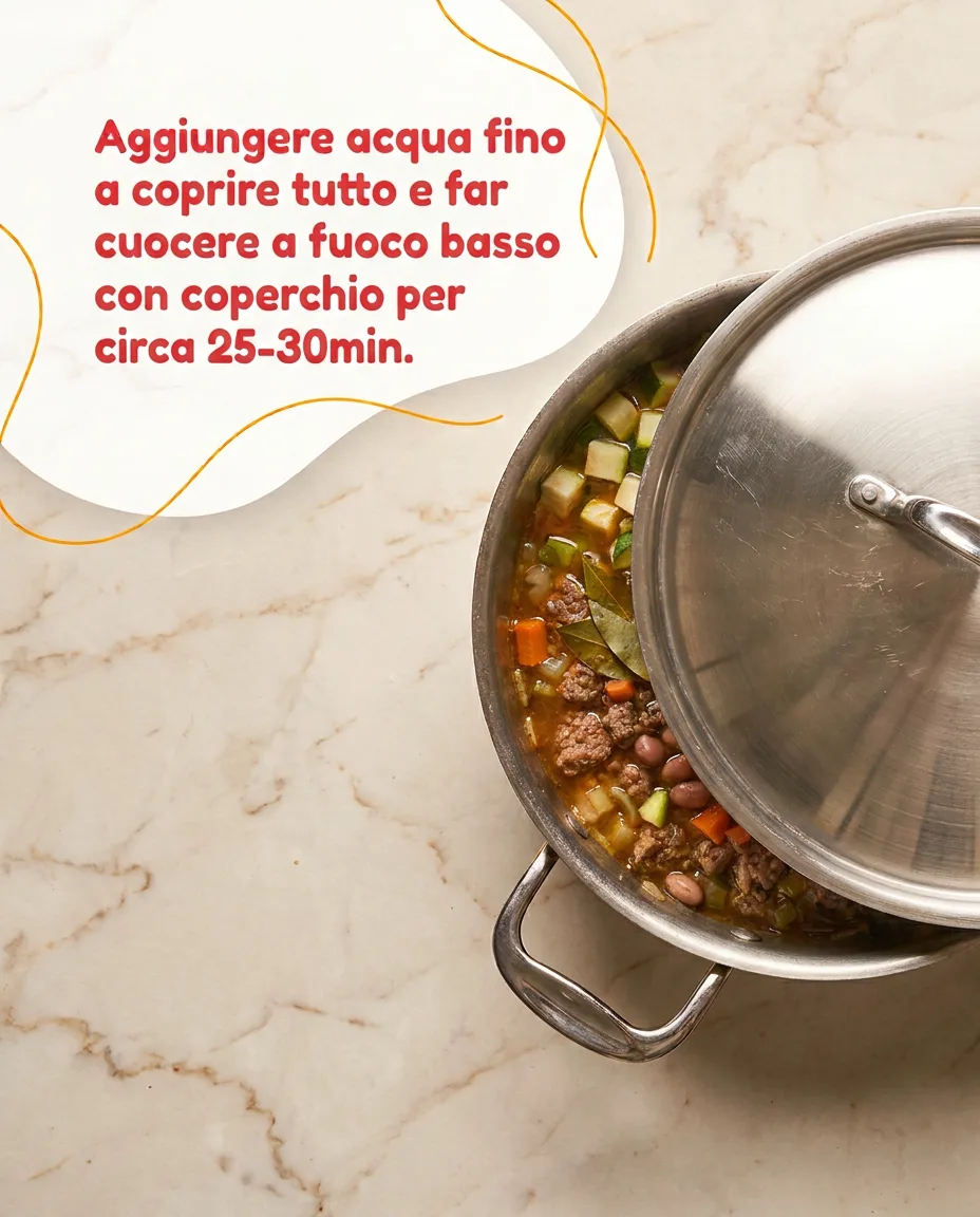 Minestrone pasta e carne fase 5