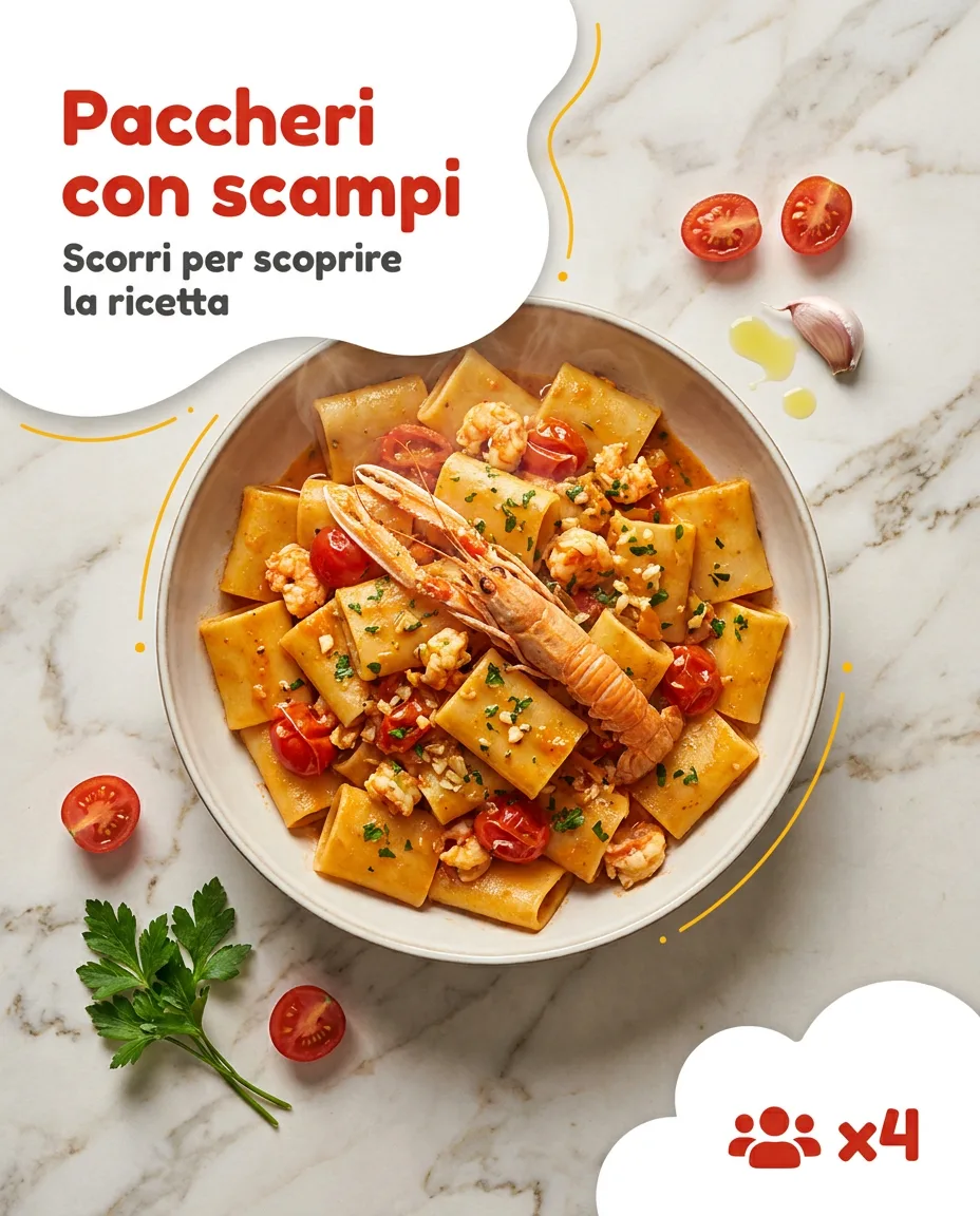 Paccheri con scampi