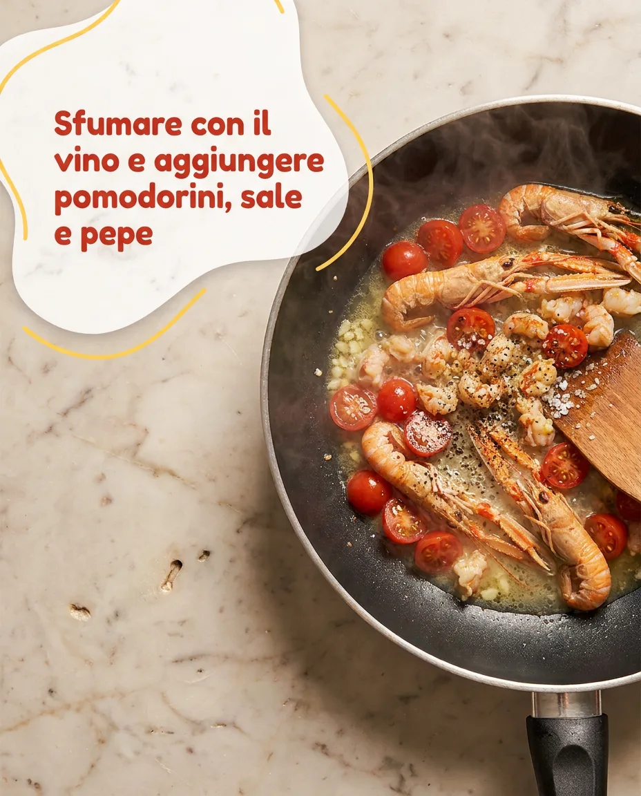 Paccheri con scampi fase 4