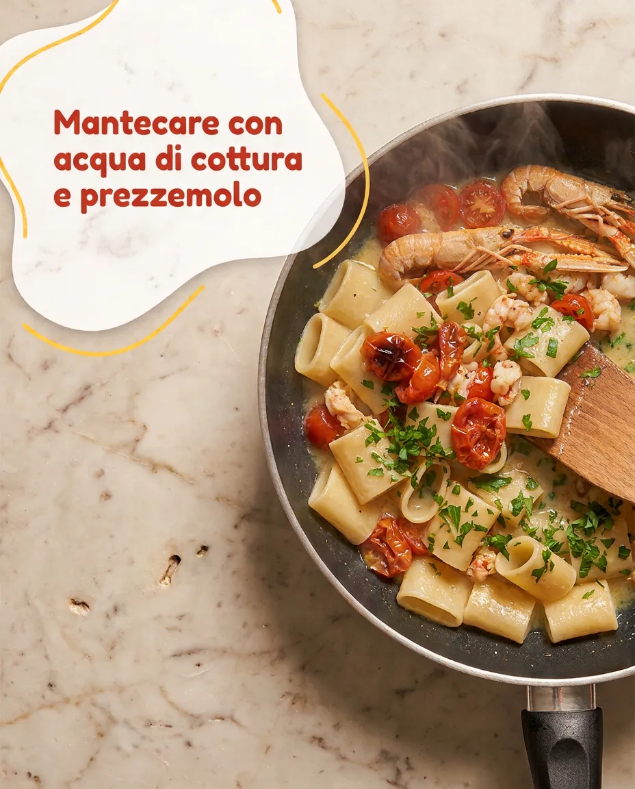 Paccheri con scampi fase 6