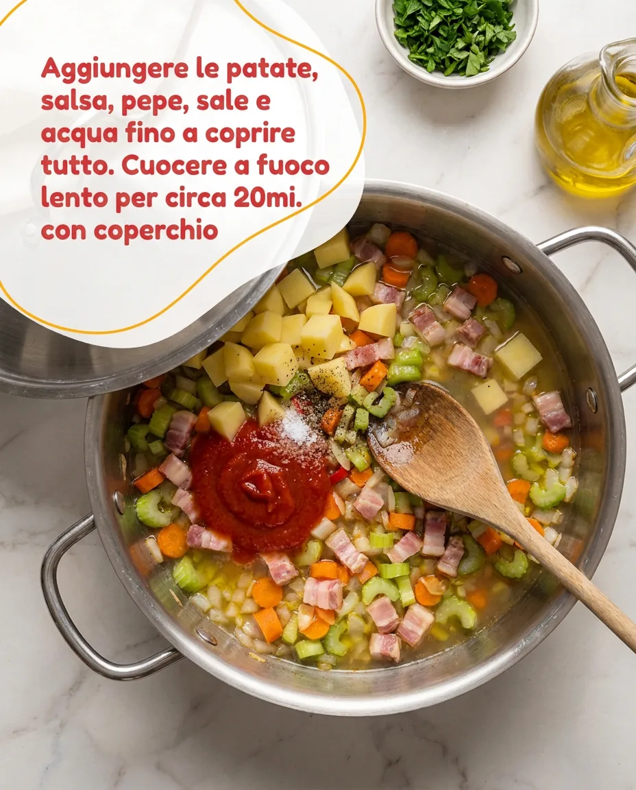 Pasta patate e pancetta affumicata fase 4