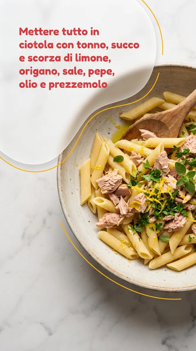 Pennette con tonno e limone fase 4