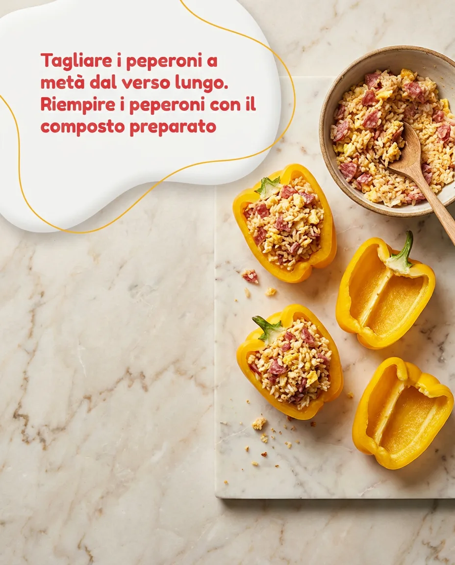 Peperoni gialli ripieni fase 4
