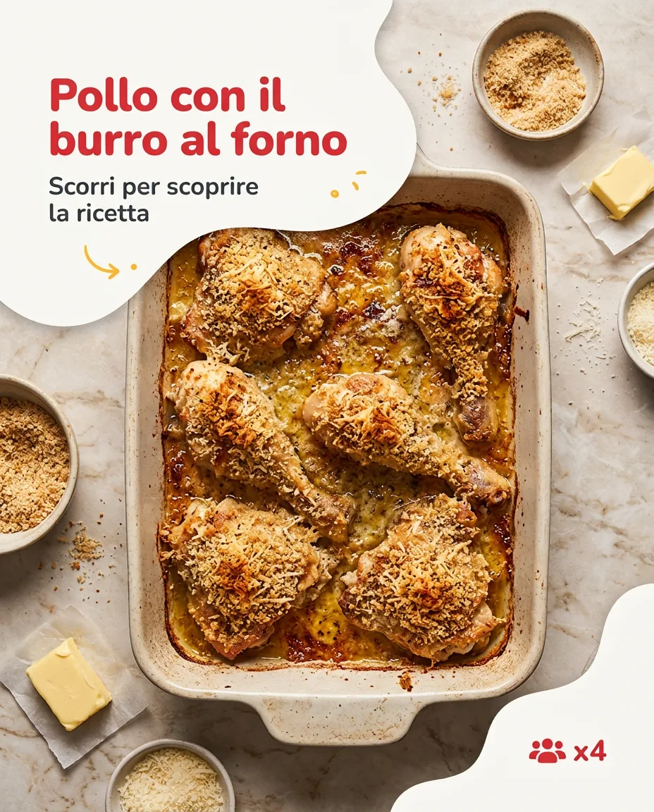 Pollo con il burro al forno