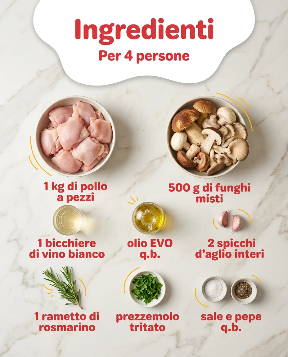Pollo con funghi misti fase 2