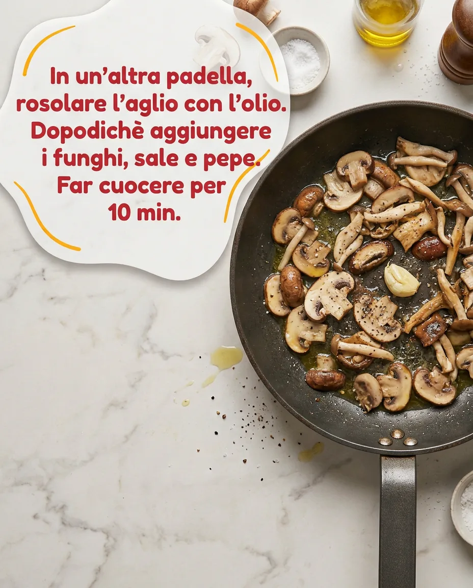 Pollo con funghi misti fase 5