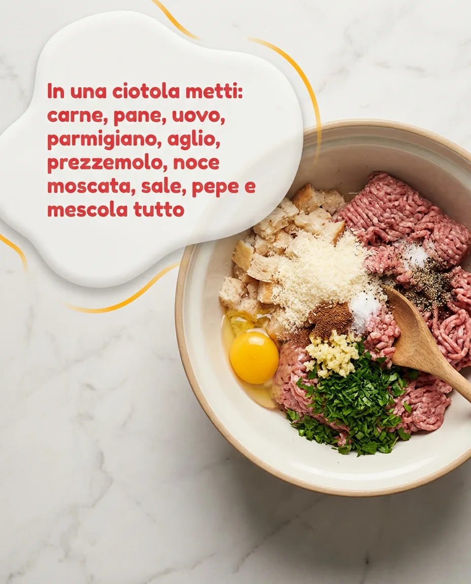Polpettone di carne ripieno fase 3