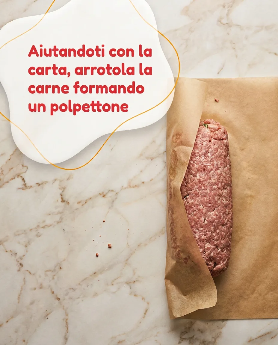 Polpettone di carne ripieno fase 6